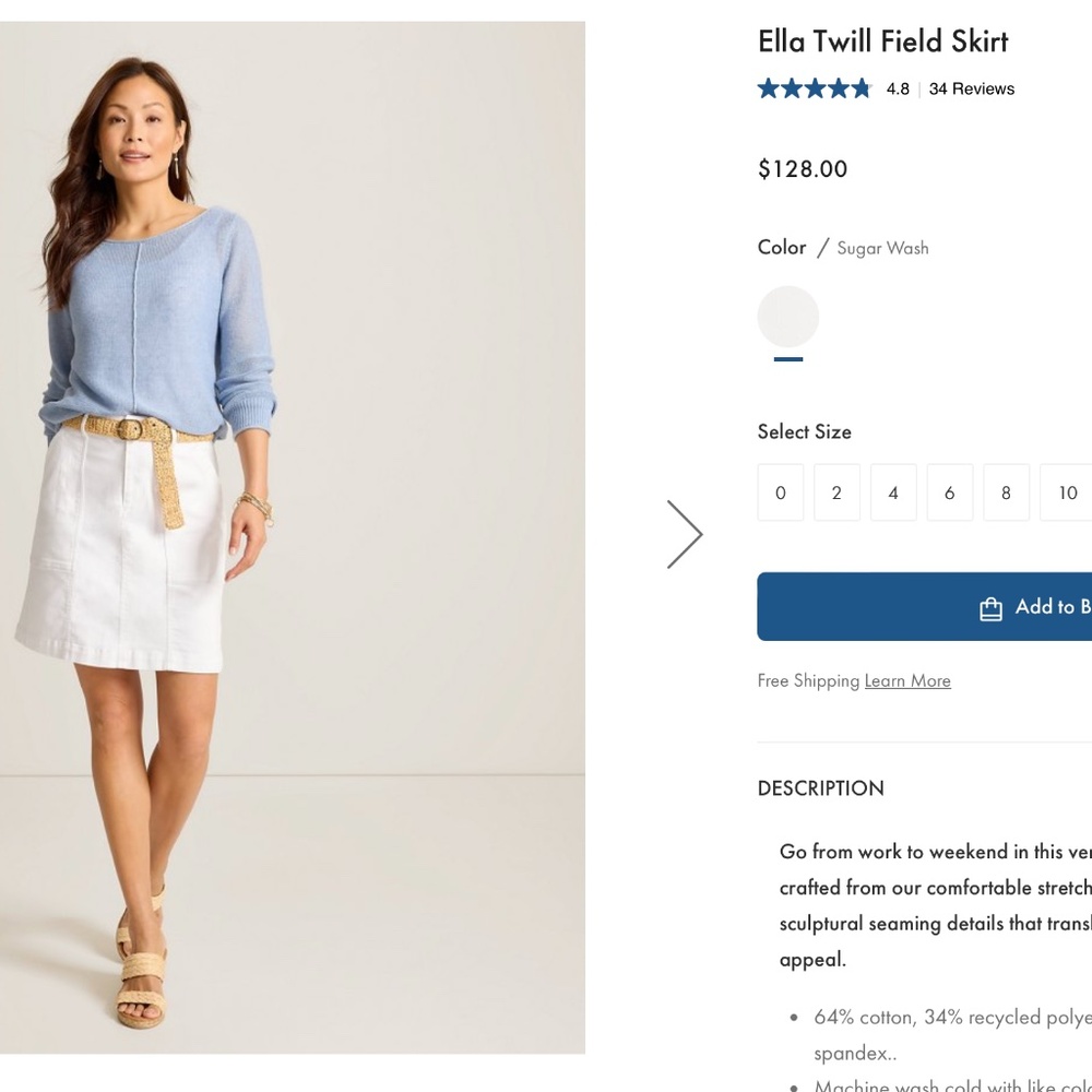 Tommy Bahama Ella Twill Field Skirt